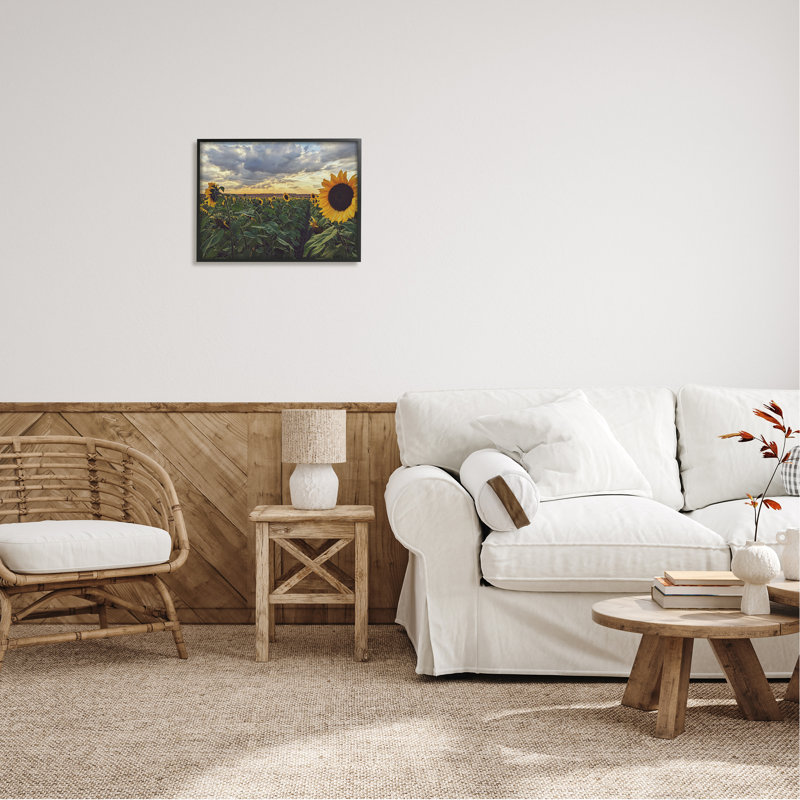 «Sunny Sunflower Patch Field» par Kali Wilson - photographie, L 20 po x H 16 po, Giclée encadrée noir minuit