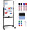 Tableau blanc mobile, tableau blanc réversible sur roulettes 40 x 24 po, noir