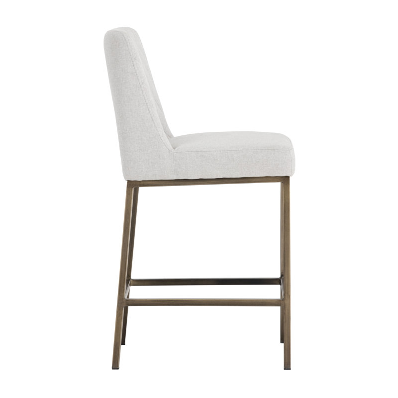 5West Upholstered Stool with Metal Frame, Dark Gray Performance Basketweave, Counter Stool (26" Seat Height)