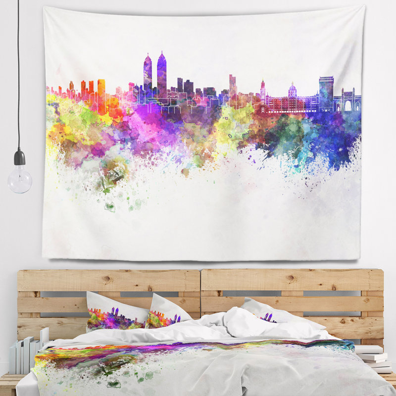 Tapisserie de mumbai skyline Cityscape, H 78 po x l 92 po