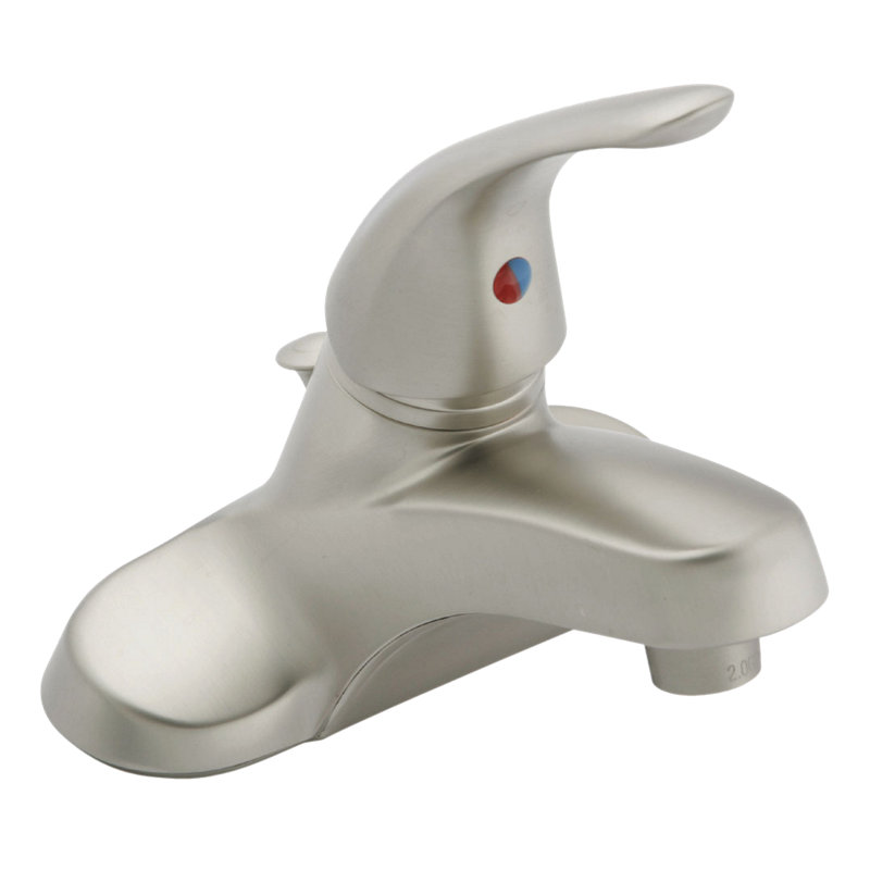 Robinet de salle de bain à ensemble central avec bonde, Nickel brossé