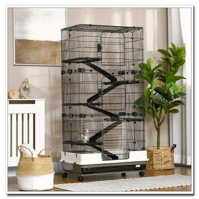 Cage portable à 6 niveaux avec roulettes
