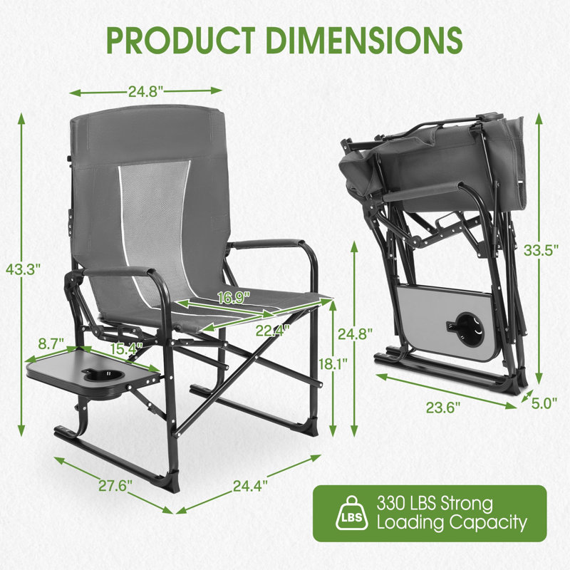 Outdoor Folding Chair Gray, Gray