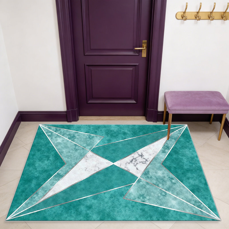 Teal Marble Star area rugs for Living Room, Soft and Comfortable, Suitable for all seasons, easy to maintain, machine washable Indoor floor mat, Under Table Farmhouse suitable for Bedroom, Dining Room, Study, Patio, Balcony, Home Decor