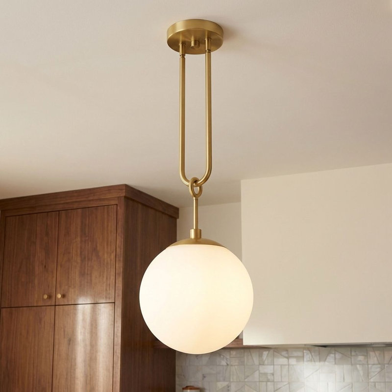 Luminaire suspendu 1 lumière Saver House Becker, Laiton