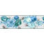 Bordure de papier peint autocollant Jendri - abstrait bleu, fleurs bleu sarcelle, roses, bordure rétro, 15 pi X 7 po, auto-adhésif