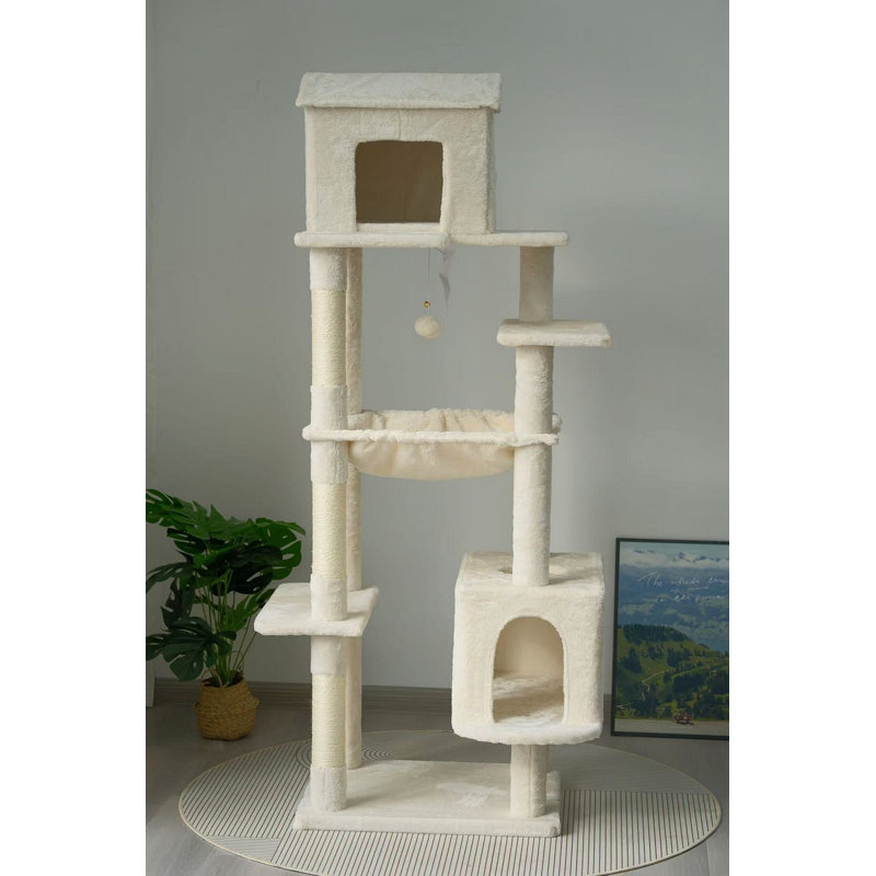 Arbre à chat multi-niveaux 63 pouces, Beige