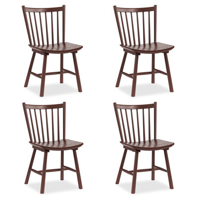 Solid Wood Windsor Dining Chairs Set of 4