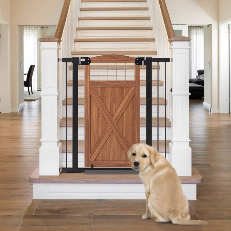 Pressure Mounted Pet Gate, 99.1cm H, Brown/Black