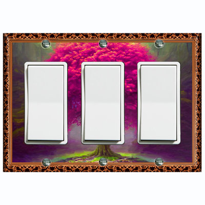 Landscape & Nature 3 - Gang Toggle Light Switch Standard Wall Plate