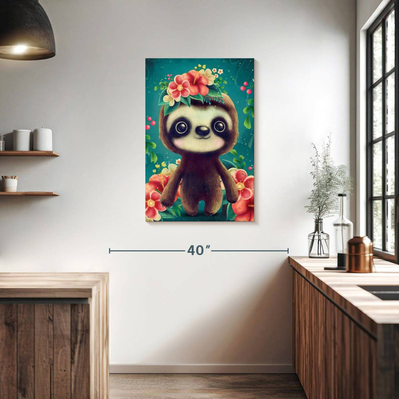 Paresseux floral Brampt, H 36 po x l 24 po