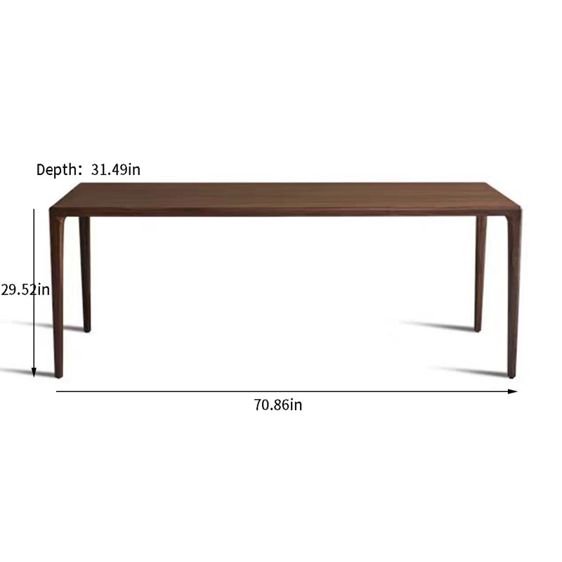 Walnut Solid Wood Dining Table, 31.49" W x 70.86" L