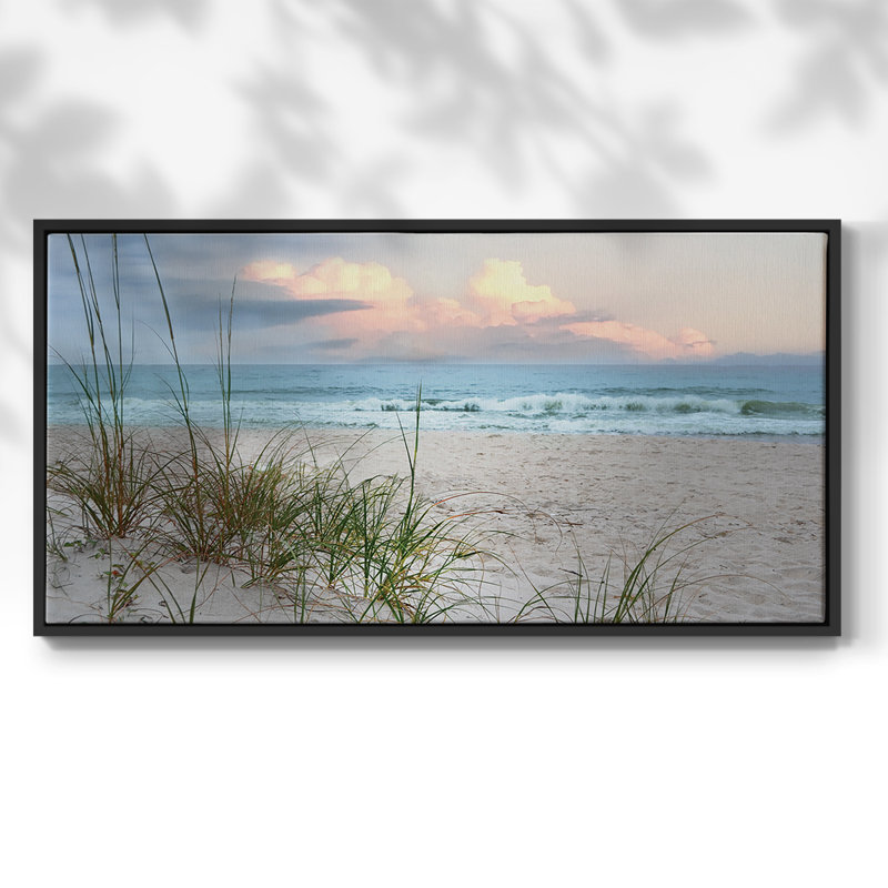 Beach Driftwood - Toile tendue avec châssis encadré - Prêt à être accroché, H 25 po x l 49 po, Noir