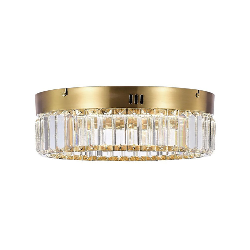 Crystal LED Flush Mount, Brushed Brass