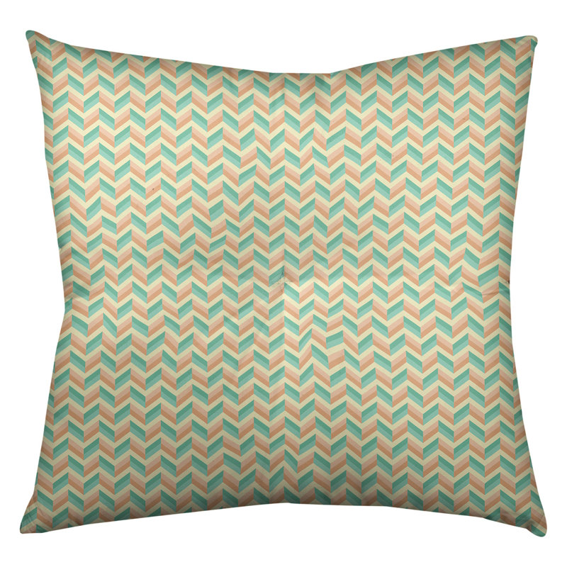 Coussin de sol Katelyn Elizabeth, 26 po x 26 po, Vert / Orange
