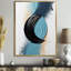 «Shadow Balance Blue and Black - Abstract Modern Waves», reproduction d'art murale-756918210-756918232