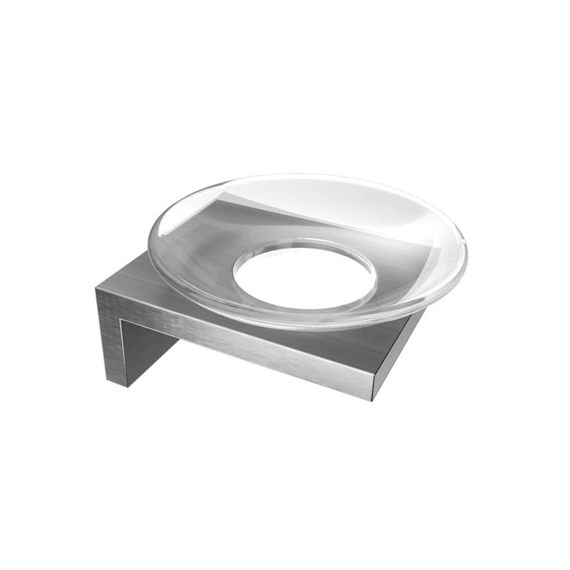 Plat de savon en verre Speers, Nickel brossé