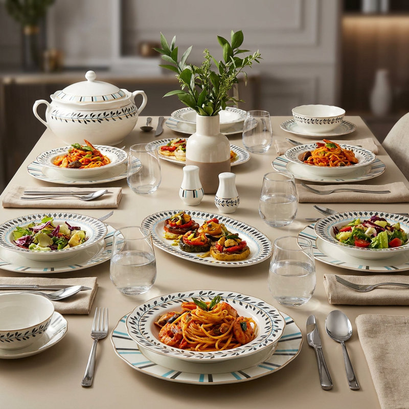Service de table en porcelaine Laurel
