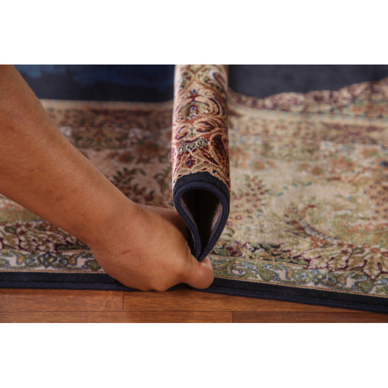 Tapis turc bleu traditionnel 7 x 10