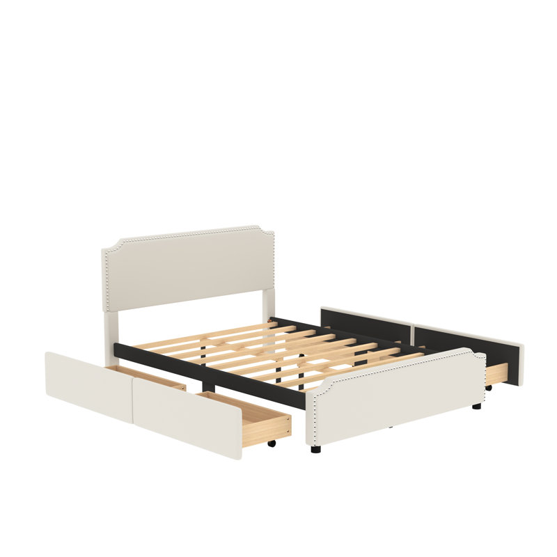 Ljubka Upholstered Platform Storage Bed, Beige