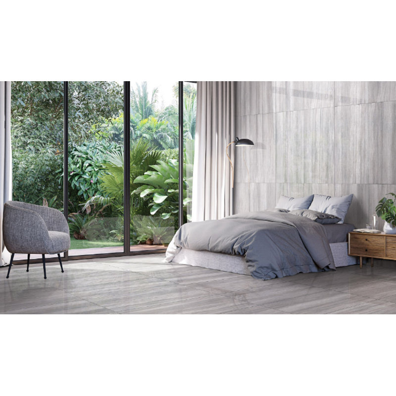 Carreau de porcelaine 12 po x 24 po, gris