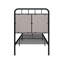 Base de lit simple tapissier en lin avec tête de lit et pied de lit en tissu-131097583