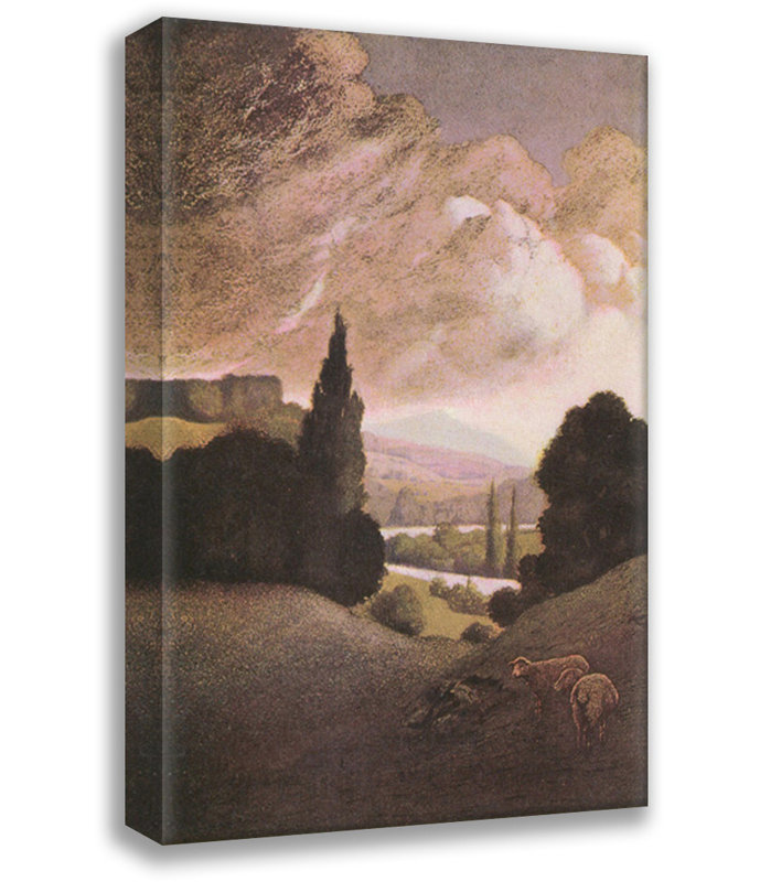 «New Pleasures I» par Maxfield Parrish, toile tendue avec châssis, H 40 po x l 28 po