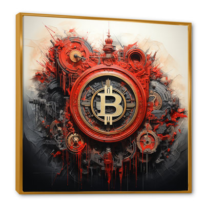 Red Bitcoin Crypto Currency III - Fashion Bitcoin Wall Art