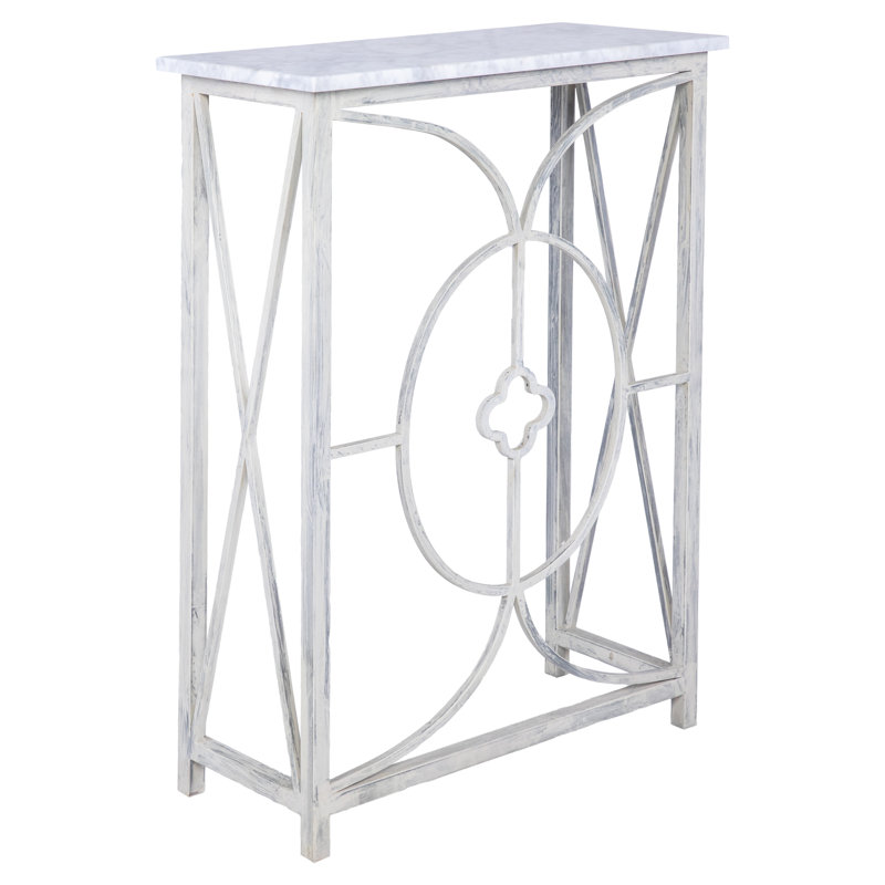 Petite 26" Console Table, Deep Ocean, Carrera Marble