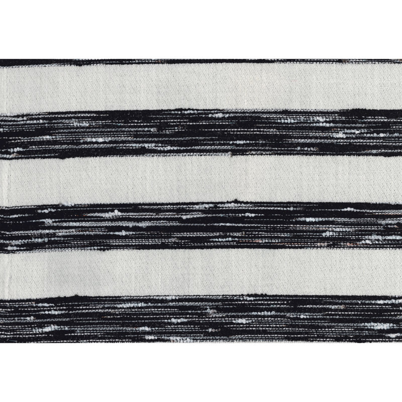Repose-pieds rembourré en tissu noir et blanc Modern, Blanc/Noir