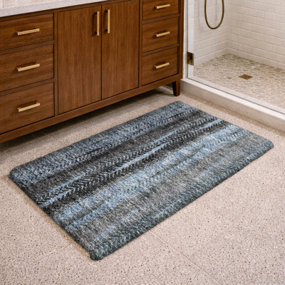 Tapis à rayures de qualité supérieure lavable à la machine à poils longs Dream ADS693