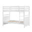 Lit simple superposé simple avec garde-corps et échelle, structure en bois blanc pour chambre d'enfant