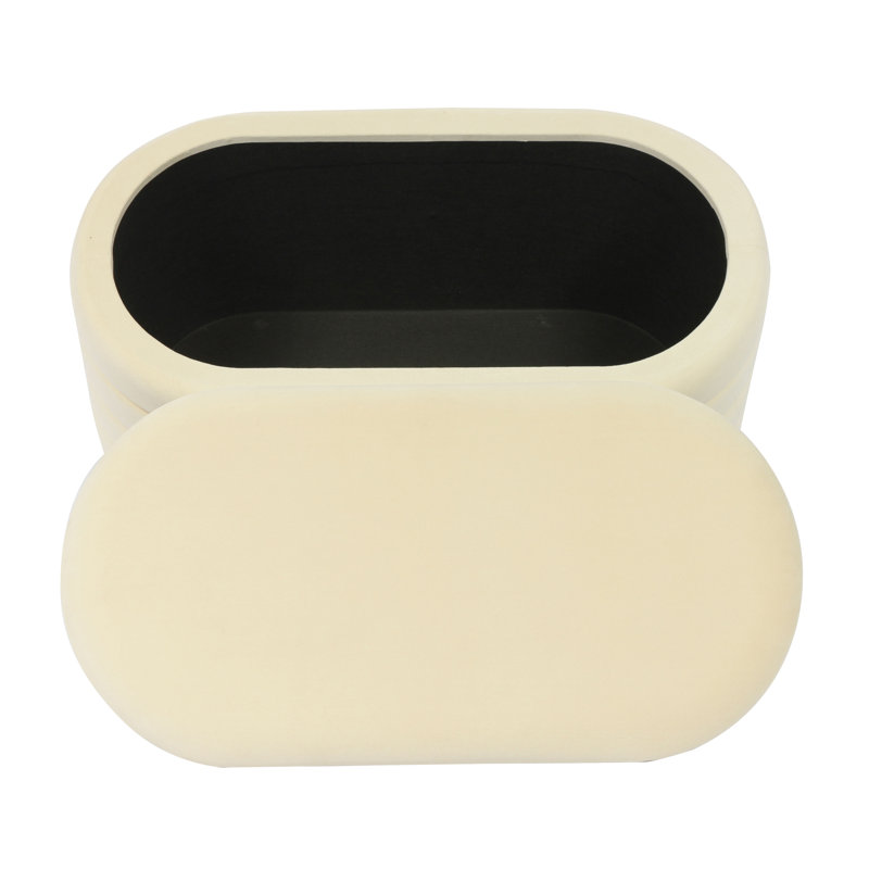 Banc de rangement rembourré TOV, Crème, crème