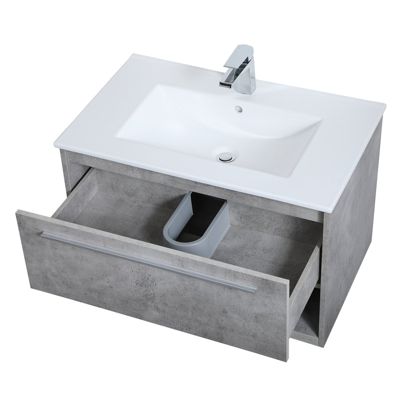 Ensemble de meuble-lavabo simple 30 po Kasper, Gris béton