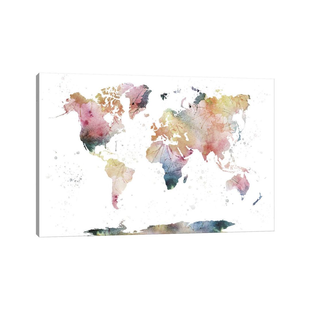 World Map Nature Watercolor - Print