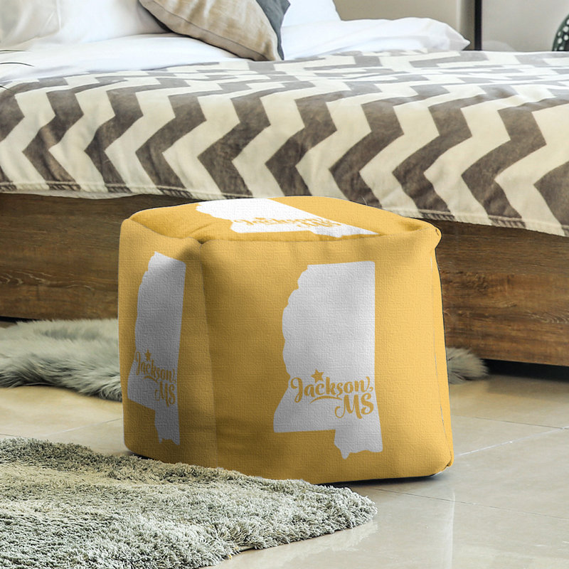 Upholstered Ottoman, Yellow