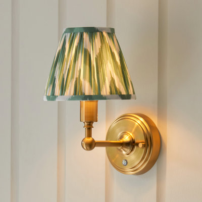 Burley LED Rechargeable and Zigzag 16cm apricot orange shade Wall Light