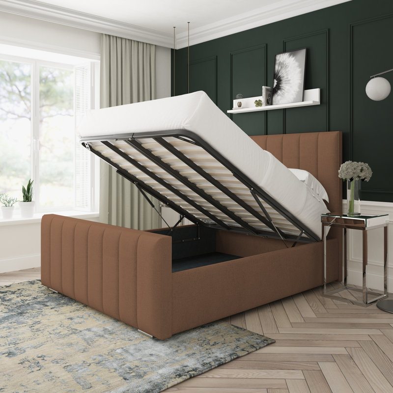 Oakley Wool Upholstered Ottoman Bed Frame, Small Double (4'), Truffle