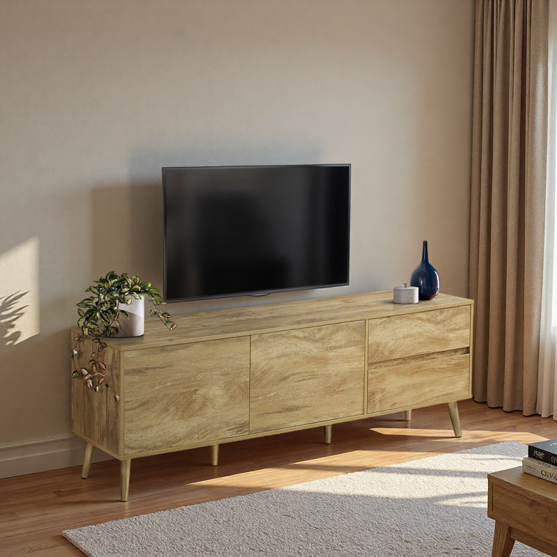 Meuble télé, console de 72 po, meuble multimédia, tiroirs de rangement