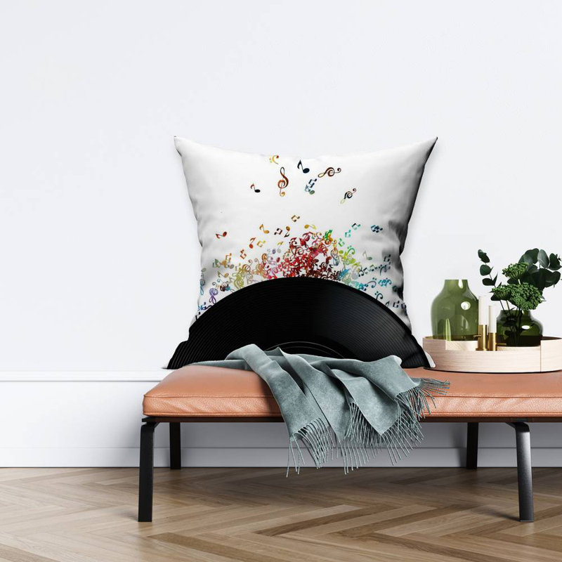Notes Escaping from a Vinyl Record Throw | Bedroom Decor