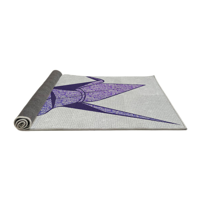 Tapis à motifs gris / violet, Rond 8 pi