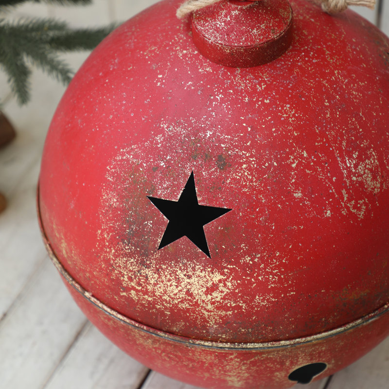 Ornement cloche de fer, Rouge rustique