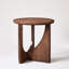 Table d'appoint ovale 100 % bois massif, table basse rustique naturelle aux coins arrondis, idéale pour le salon ou le balcon, 48,5 cm de largeur, profondeur et hauteur adaptées au bureau