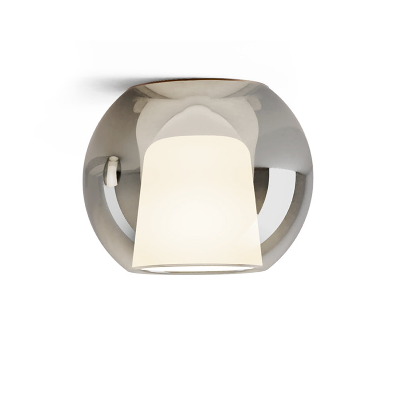 Glo, Matt Bronze, 7.9" H x 9.8" W x 9.8" D, Mirroring Silver