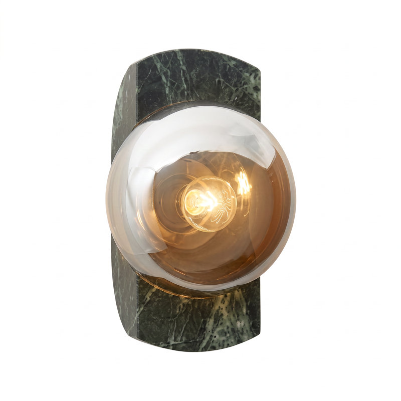 Single Light Glass Dimmable Flush Mounted Sconce