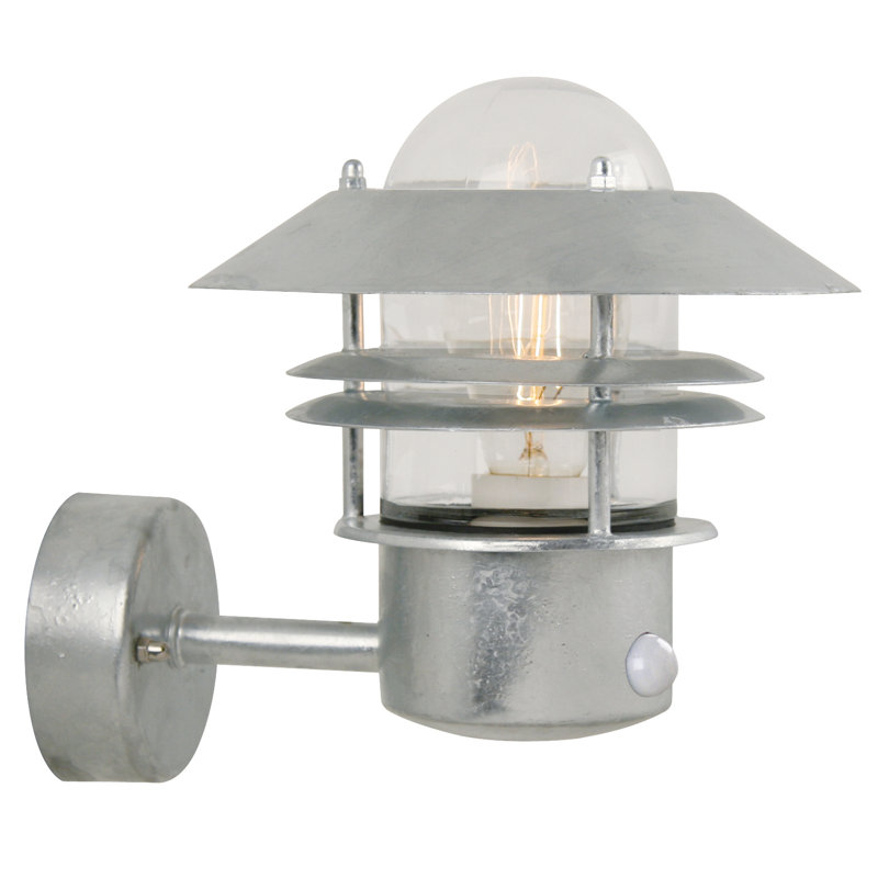 Blokhus Stainless Steel Outdoor Armed Sconce, Galvanized Steel