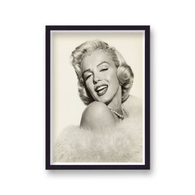 Marilyn Monroe Iconic Smiling Pose Over Shoulder - Single Picture Frame Print