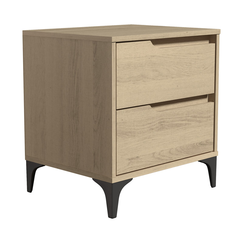 Norcross 20" 2 Drawer Nightstand, Oslo Oak
