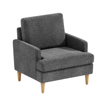 Upholstered Armchair with Square Arms