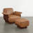 Modern Swivel Accent Chair with Ottoman-Genuine Leather-122566635